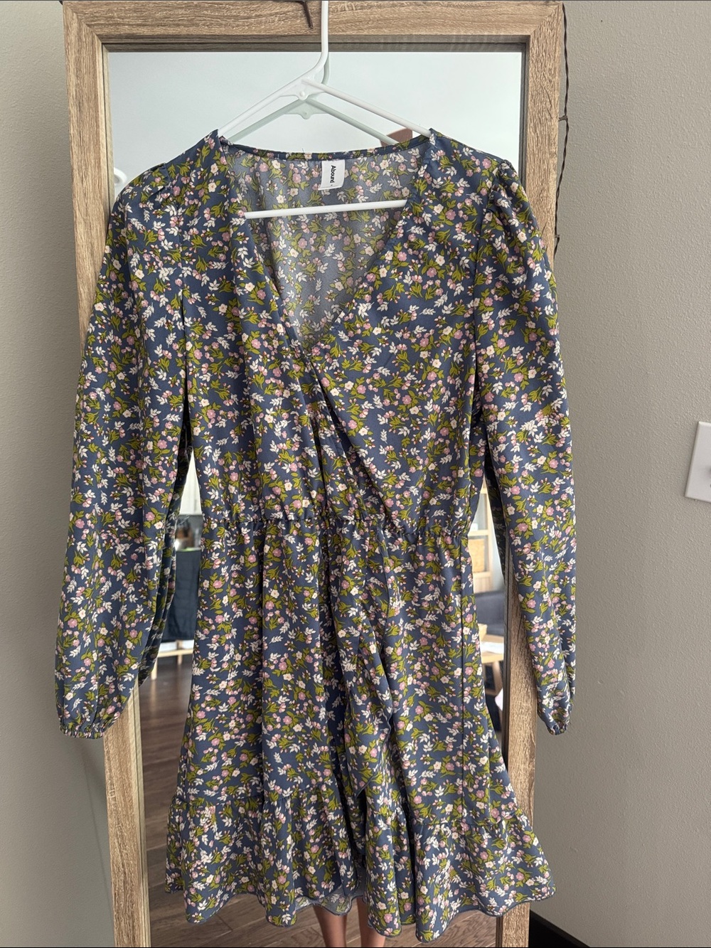 Floral Long Sleeve Wrap Dress